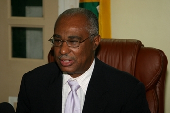 Premier of Nevis, Hon. Joseph Parry at his Bath Hotel office